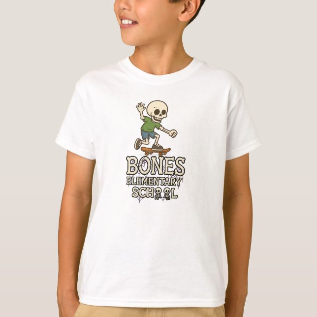 Camiseta Skateboarder Escolar Elementar de Bone (Frente)