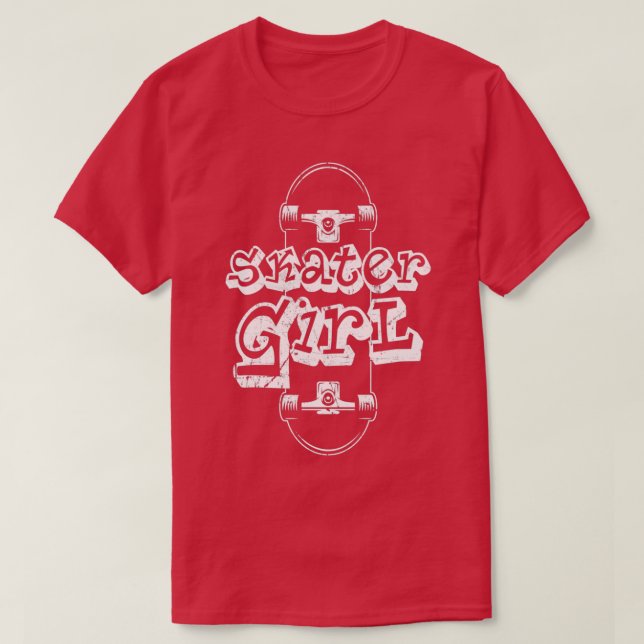 Camiseta Skateboarder Rapariga do Skater (Frente do Design)