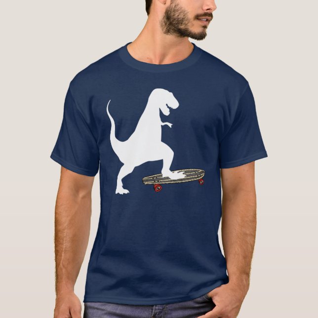 Camiseta Skateboarding do dinossauro (Frente)