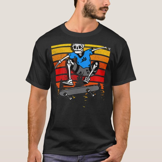 Camiseta Skateboarding Graphic Skater Skeleton (Frente)