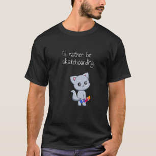 Camiseta Skateboarding Skateboard Gato Vai Skateboarding