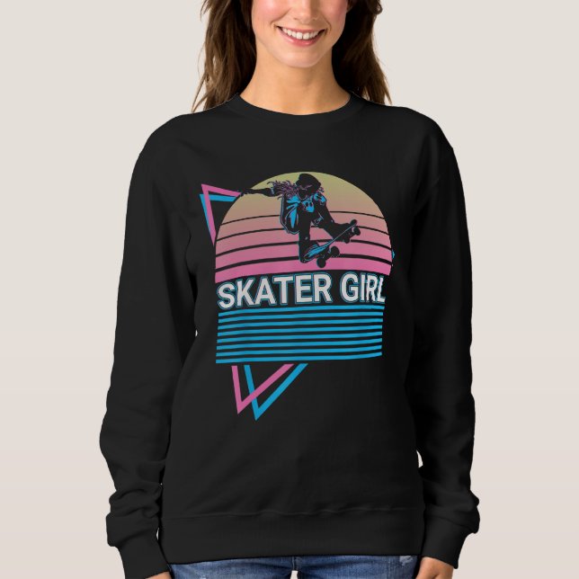 Camiseta Skateboarding Skating Skater Retro Skater Girl (Frente)