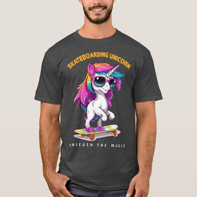 CAMISETA SKATEBOARDING UNICORN (Frente)
