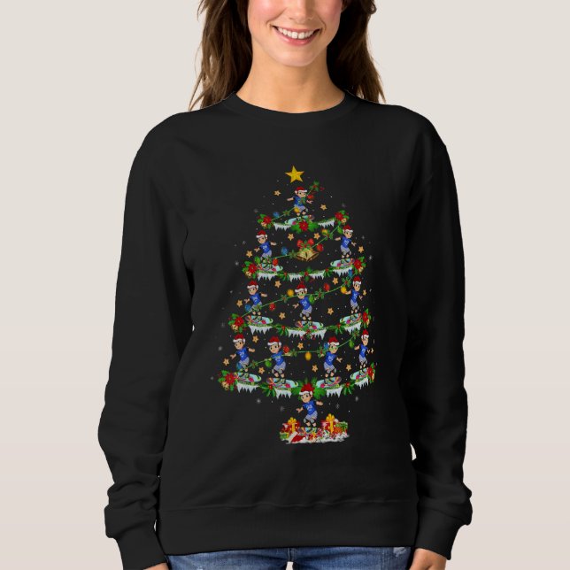 Camiseta Skateboarding  Xmas Lights Skateboarding Christmas (Frente)