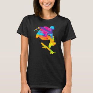 Camiseta skateborder Retro Color Skateboard Psychedelic