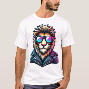 Camiseta Skater Neon T-Rex Retro Dinossauro de onda sinté