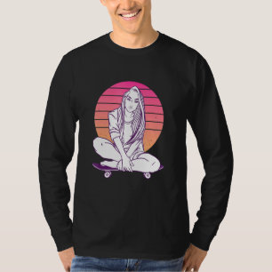 Camiseta Skater Para Meninas Skateboard