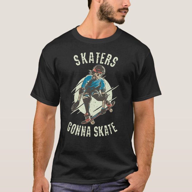 Camiseta Skater vai Skate Skeleton Skateboarder (Frente)