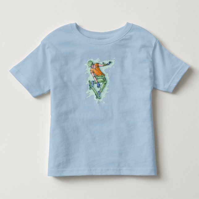 Camiseta Skater Voador Colorido, Ilustração Engraçada (Frente)