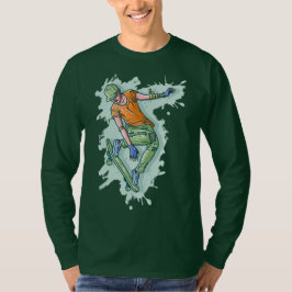 Camiseta Skater Voador Colorido, Ilustração Engraçada