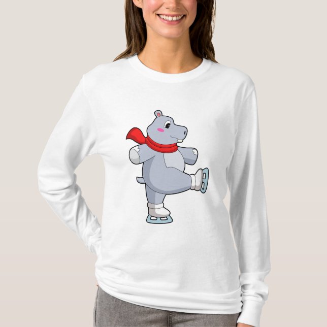 Camiseta Skates de gelo com gelo de Hippo (Frente)