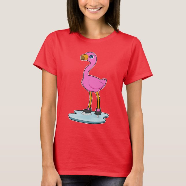 Camiseta Skates de gelo com gelo Flamingo (Frente)