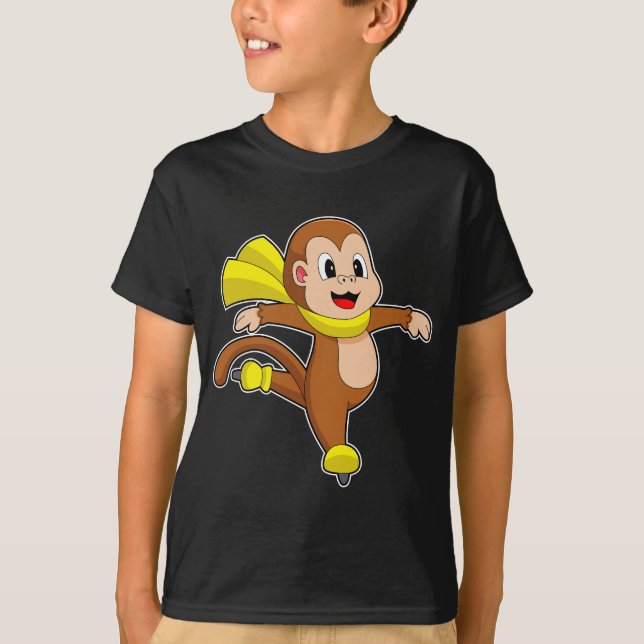 Camiseta Skates de gelo com gelo macaco (Frente)