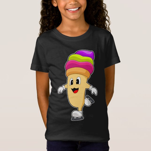 Camiseta skates de gelo com gelo sorvete (Frente)