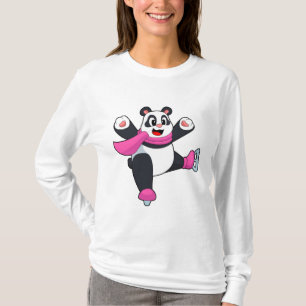 Camiseta Skates de gelo de patinagem Panda