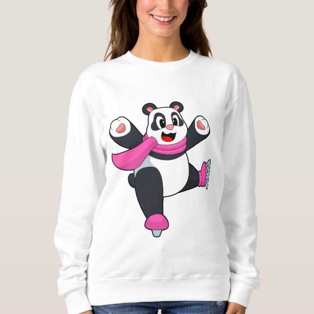 Camiseta Skates de gelo de patinagem Panda (Frente)