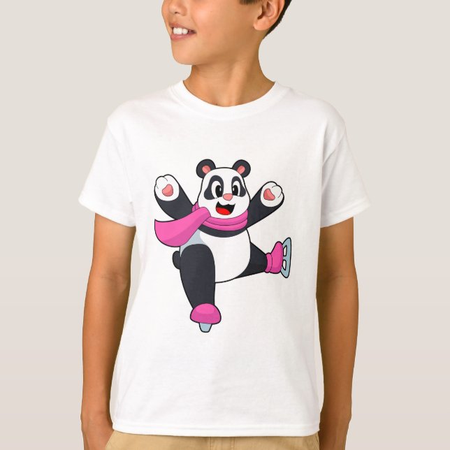 Camiseta Skates de gelo de patinagem Panda (Frente)