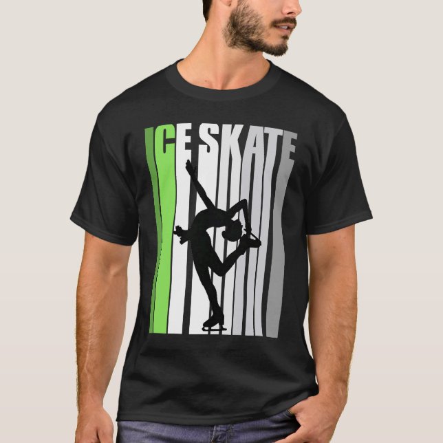 Camiseta Skates De Gelo Para Mulheres Que Deslizam No Gelo  (Frente)