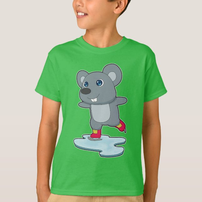 Camiseta Skates de gelo para patinagem com ratos (Frente)