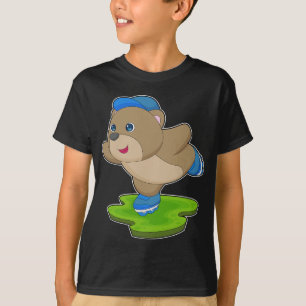 Camiseta Skates do cilindro de skate em linha do urso