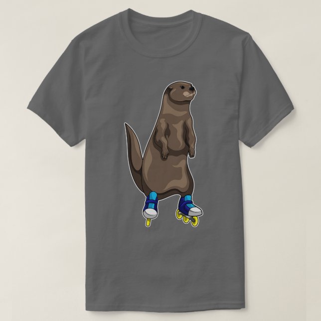 Camiseta Skates do cilindro de skate em linha externo (Frente do Design)