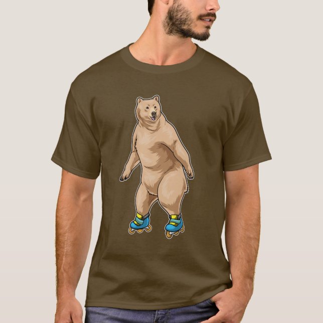 Camiseta Skates Inline de skate de urso (Frente)