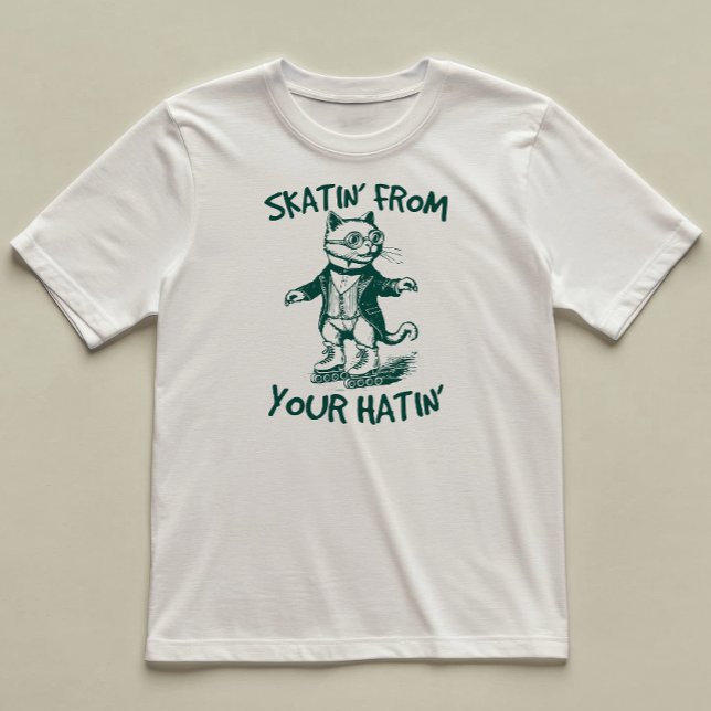 Camiseta Skatin Do Seu Gato Engraçado De Ódio Ilustrado (Criador carregado)