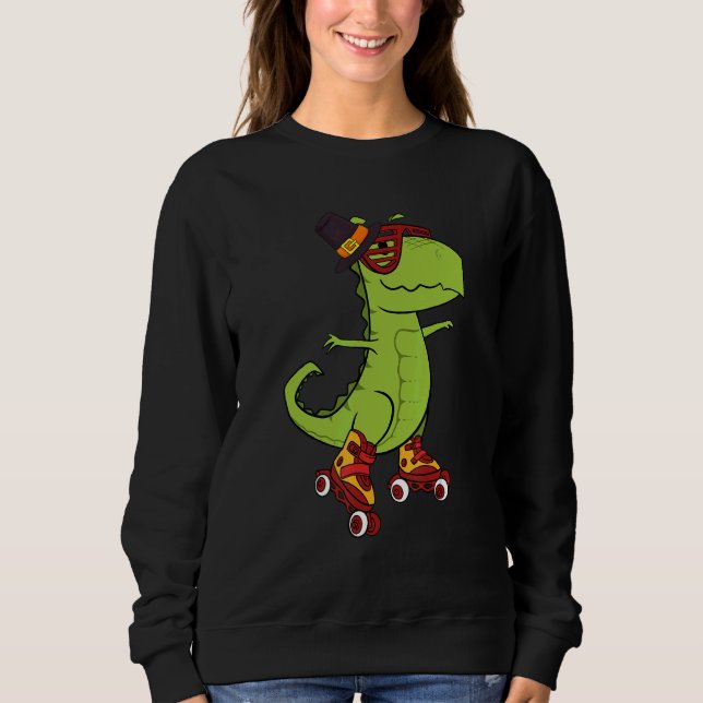Camiseta Skating Dinosaur Thanksgiving Day Cool Rex Roller  (Frente)