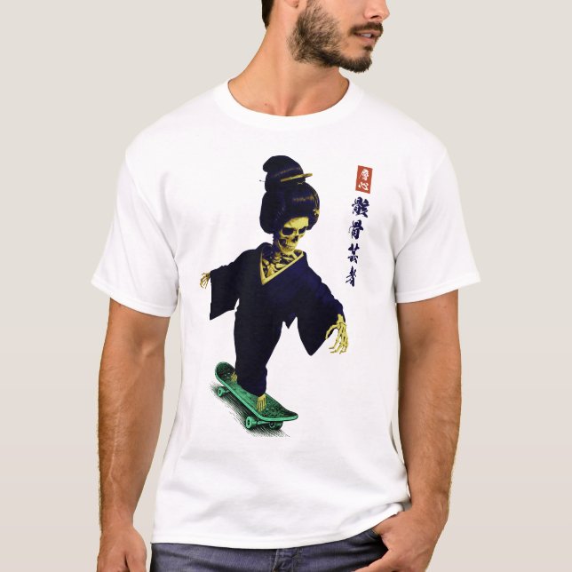 Camiseta Skating Gaikotsu Geisha Japanese Streetwear (Frente)