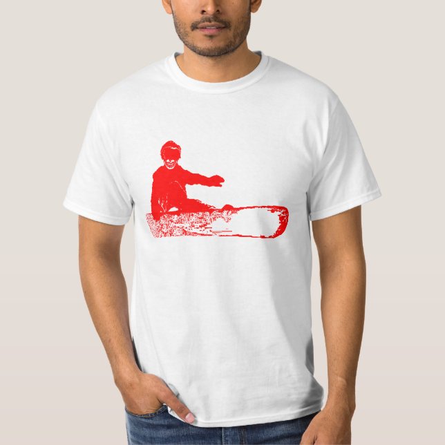 Camiseta skeleboarder. vermelho (Frente)