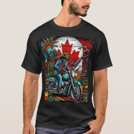 Camiseta Skeletal Biker in an Apocalyptic World
