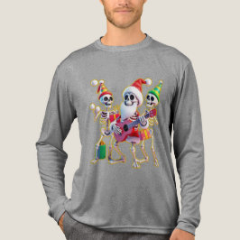 Camiseta **Skeleton 3D Christm Santa Party – Funnyas Skelet