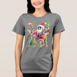 Camiseta **Skeleton 3D Christm Santa Party – Funnyas Skelet