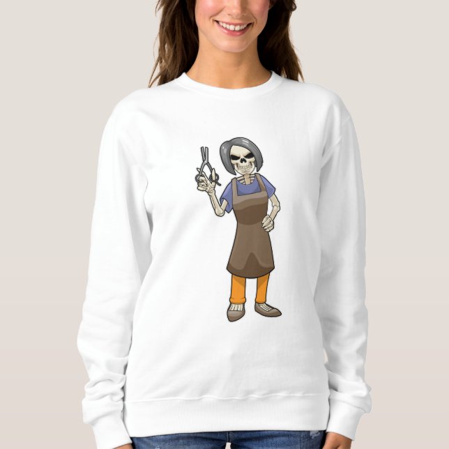 Camiseta Skeleton as Hairdresser with Scissors (Frente)