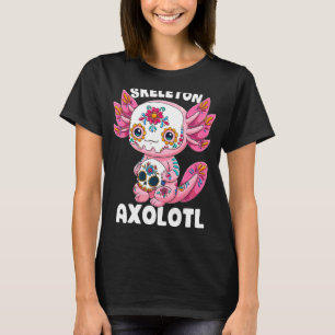 Camiseta Skeleton Axolotl Sugar Skull Calavera Día de Los M