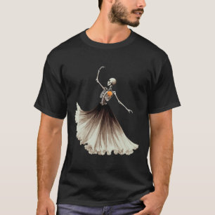 Camiseta Skeleton Ballerina Balé Dance Halloween Mulheres G