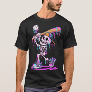 Camiseta Skeleton Baseball Driball Boys Jovens Crianças Hal