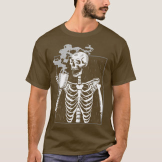 Camiseta Skeleton Beber Bebendo de Morto de café