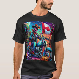 Camiseta Skeleton Biker's Halloween Adventure
