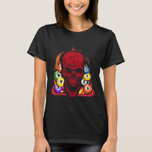 Camiseta Skeleton Billiard Player Piscina Billiard Rac