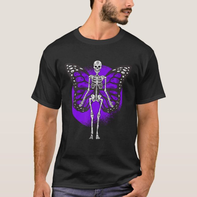 Camiseta Skeleton Butterfly Gótico Gótica Fairycore Aes (Frente)