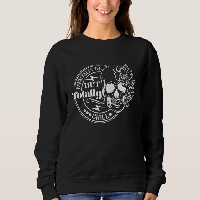 Camiseta Skeleton Café Mentalmente Doente, Mas Totalmente F (Frente)