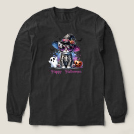 Camiseta Skeleton Cat-Halloween