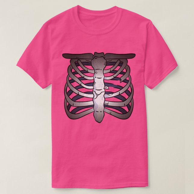 Camiseta Skeleton Chest Bones Cartoon Engraçada Anatomia Ho (Frente do Design)
