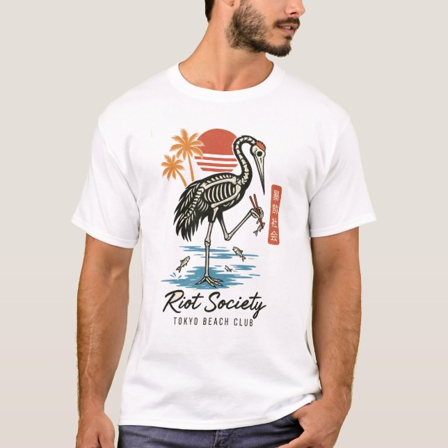 Camiseta Skeleton Crane Tokyo Retro (Frente)