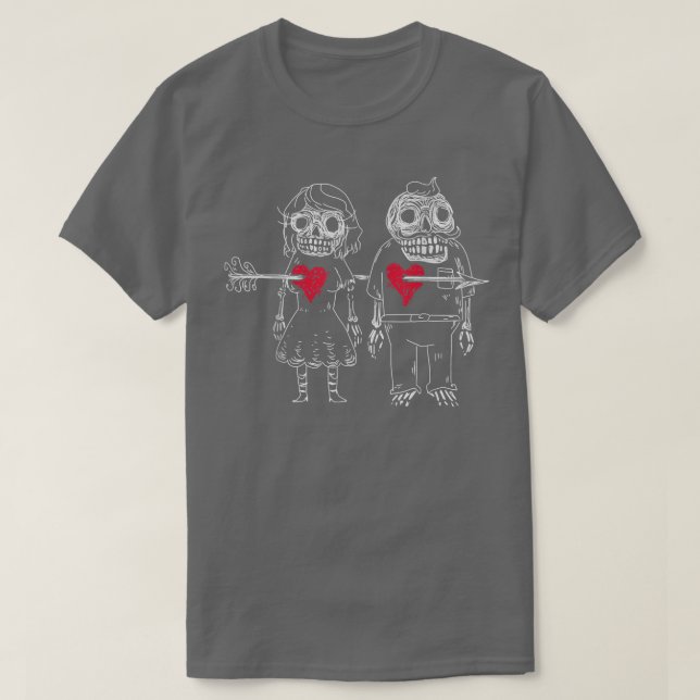Camiseta Skeleton Crânio Apaixonado Coração Humor V (Frente do Design)
