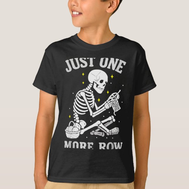 Camiseta Skeleton Crochet Crafter Tee Just One More Row  (Frente)