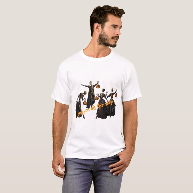 Camiseta Skeleton Dance of Halloween | Gótico engraçado clá (Frente Completa)