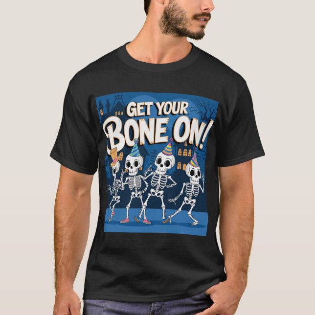 Camiseta Skeleton Dance Party - Vamos colocar seu osso! (Frente)