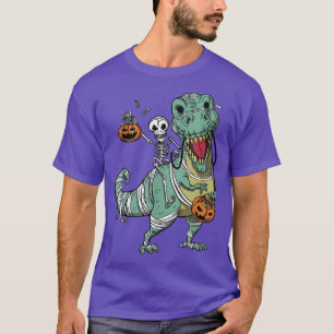 Camiseta Skeleton de Halloween Andando Dinossauro Tre 3966